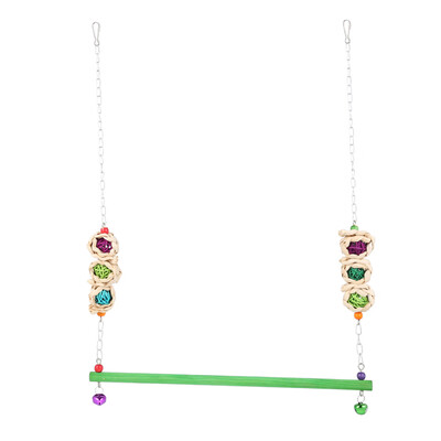 

Willstar 1Set Bird Swing Parrot Toys Ring Wood Birds Rack Bird Parrot Toys