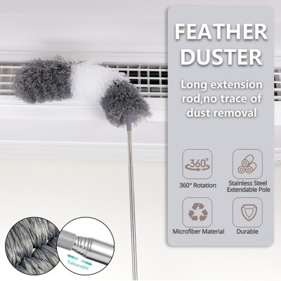 

Willstar Microfiber Duster Long Telescopic Magic Static Duster Brush Bendable Head 245cm