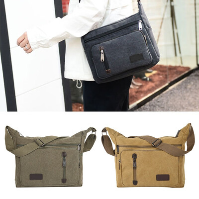 

30x3x9cm Mens Vintage Shoulder Crossbody Bag Canvas Material Crossbody Bag
