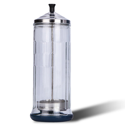 

Empty Glass Sanitizing Sterilizing Disinfectant Jar for Barber Shear Combs Tools for Hair Styling Tools