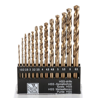 

13-Pc Straight Shank M35 Cobalt High Speed Steel HSS Drill Bits Set Metal Drilling Tools