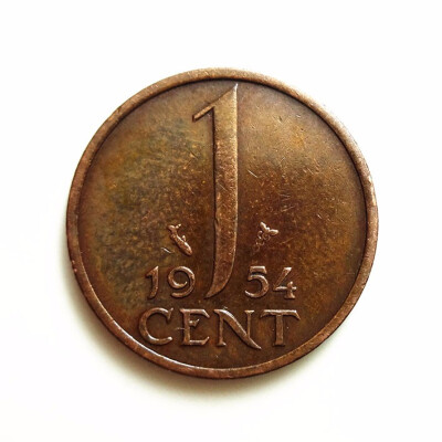

17mm 1 CENT Coin Queen Juliana The Kingdom of the Netherlands Holland Used Conditon Eurpean