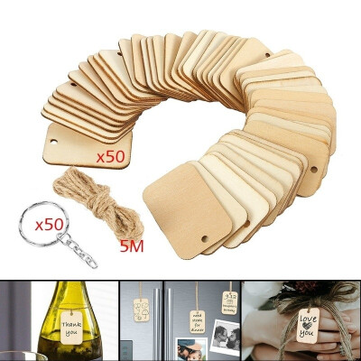 

50pcs Wood Log Wood Label Wooden Tag Crafts Paint Decor Wooden for Wedding DIY Decoration