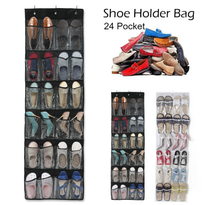 

12PCS 24 Pocket Shoe Door Hanging Organizer Rack Wall Bag Storage Closet Holder Hanging