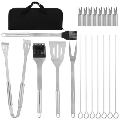 

Grillers Heavy Duty BBQ Grilling Tools Set Stainless Steel Spatula 20 Utensils Accessories