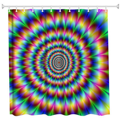 

Vertigo Polyester Shower Curtain Bathroom Curtain High Definition 3D Printing Water-Proof