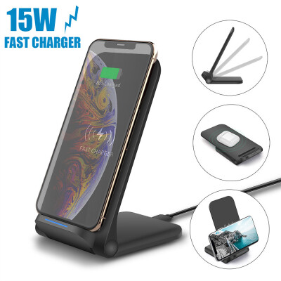 

Willstar 15W Fast Qi Wireless Charger Foldable Charging Dock Stand For iPhone 11 8