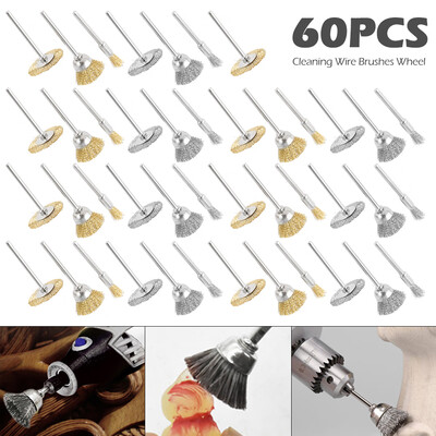 

Willstar 60Pcs Steel Wheel Wire Brushes Pen Cup Polishing Set For Dremel Rotary Tools