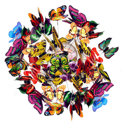 

Colorful Garden Butterflies Patio Ornaments with Sticks-Outdoor Yard Garden Decor