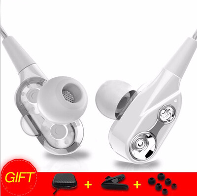 

OLOEY ear type double moving coil earphone running games music headphones wire controlled fever HIFI headphones