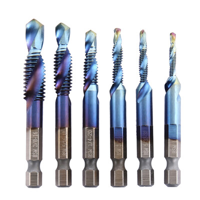 

Willstar 6pcs Metric Thread M3-M10 Titanium Coated HSS Drill&Tap Bits 14" H