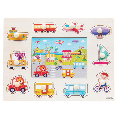 

Baby Hand Grasp 3D Wooden Puzzles Toy Tangram Jigsaw Board Cartoon Toys Kids Educational Wooden Toys Toys Q1