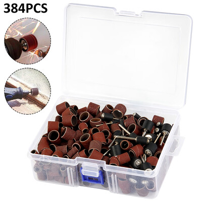 

384pcs Fashion Drum Sanding Abrasive 12 14 38" Drill Chuck Sander Tool Set