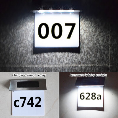 

Willstar Solar Powered Door Plate Number Light Stainless Steel House Door Numbers Outdoor Wall Plaque Light