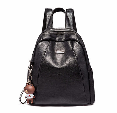 

Obstine Brand Fashion Women Backpack PU Leather Black Backpacks for Teenage Girls Woman Shoulder Bag Large Capacity Travel Bags