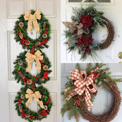 

Willstar Christmas Artificial Vine Ring Wreath Wicker Rattan Garland Xmas Party Decor