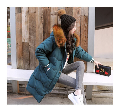 

The new Korean version of cocoon down jacket women in the long size of womens hooded cotton-padded clothes