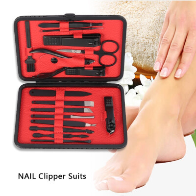 

16Pcs Stainless Steel Nail Clipper Cutter Trimmer Ear Pick Grooming Kit Manicure Pedicure Scissor Tweezer Nail Tools Set