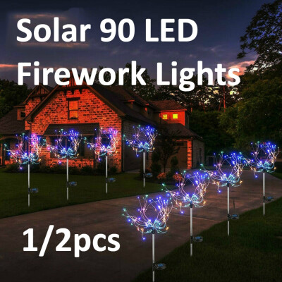 

90 LED Solar Powered Firework Starburst Stake Fairy Light Outdoor