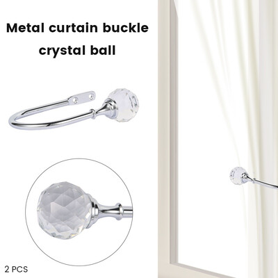

Willstar Silver Metal Crystal Curtain Holdback Wall Tie Backs Hooks Hanger Holder