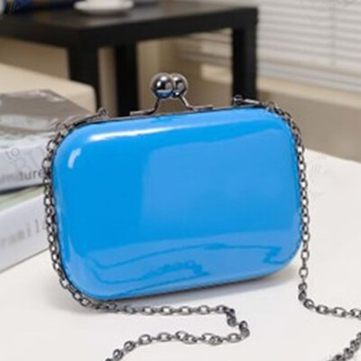 

New Fashion Women Elegant Messenger Bag Shoulder Day Clutch Evening Bag Chain Candy Color Mini Box Crossbody Bag