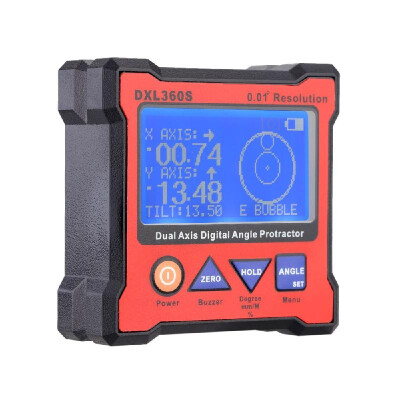 

DXL360S Dual Axis Digital Angle Protractor with 5 Side Magnetic Base High-precision Dual-axis Digital Display Level Gauge 100-24