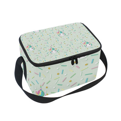 

ALAZA Lunch Box Insulated Lunch Bag Large Cooler Unicorns Head Pattern Tote Bag