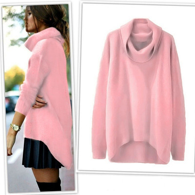 

Autumn&winter fashion high collar irregular blouse sweater