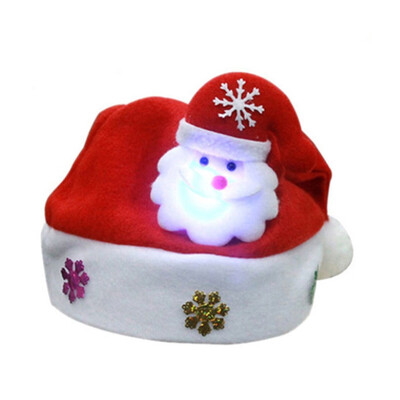 

Gifts Decoration Fabrics Santa Claus Snowman Reindeer Party Ornament Christmas Tree Cartoons Lovely Children LED Christmas Hat