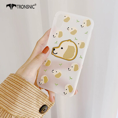 

TRONSNIC Moon Animal Dogs Love Hearts Phone Case for iPhone 6 6s Plus Matte Loves Case White Silicone Covers Capa