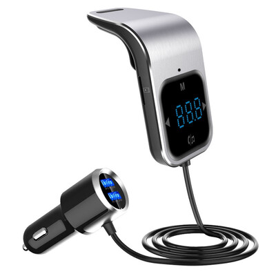 

Car TF card MP3 player FM transmitter mobile phone hands-free calling cigarette lighter dual USB charger bluetooth call headset