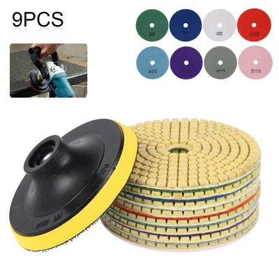 

Willstar 9x-Diamond-Polishing-Pads-4"-Grinder-Disc-Granite-Marble-Concrete-Stone-100mm