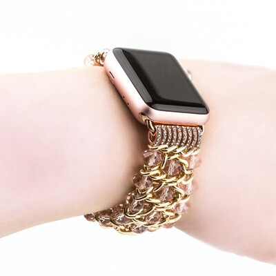

2018 new ladies bracelet beads for Apple Watch Apple Watch chain crystal bracelet iWatch handmade jewelry chain