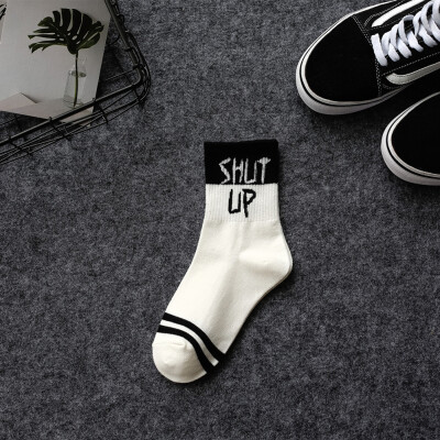 

Funny Athletic Personality Cool Letter Print Cotton Fashion Man Woman Couples Socks