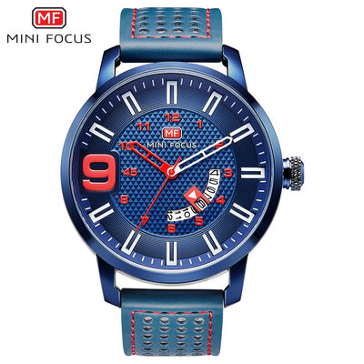 

MINI FOCUS MF0154G Men Watch Leather Strap Quartz Movement Simple Wristwatch Time Display Casual Waterproof Clock for Male