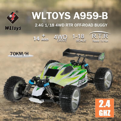 

WLtoys A959-B 24G 118 Scale 4WD 70KMh High Speed Electric RTR Off-road Buggy RC Car