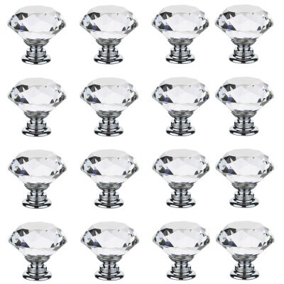 

Willstar 16Pcs Crystal Glass Cabinet Dresser Knob Diamond Drawer Door Knobs Pull Handles 30MM