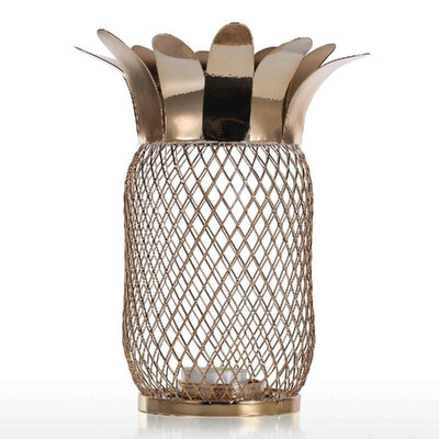 

Pear Storage Jar Handmade Metal Cork Container Money Bank Net Design Electroplating Technology
