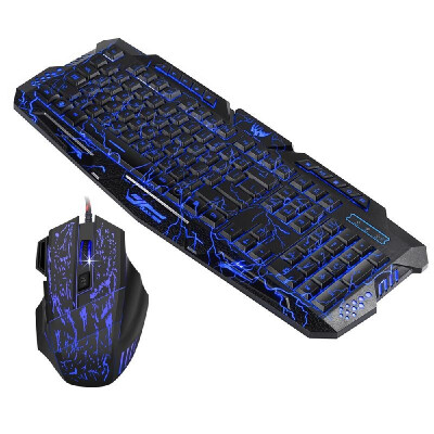 

J60 Gaming Keyboard Mouse Combo Anti-ghosting Adjustable DPI Colorful Backlit for Desktop Notebook Laptop PC Computer English Ver