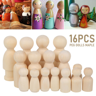 

Willstar Peg Dolls Blank Wooden Peg Dolls Unfinished People Peg Dolls Wooden Crafts DIY Painting Carving Decorating