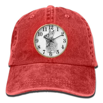 

Rabbit Clock Denim Baseball Caps Hat Adjustable Cotton Sport Strap Cap for Men Women