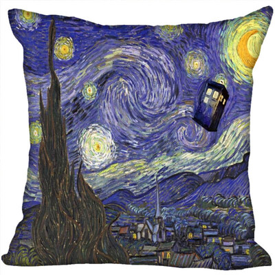

Doctor Who Pillow Cover Bedroom Home Office Decorative Pillowcase Square Zipper Pillow Cases Satin Fabric No Fade