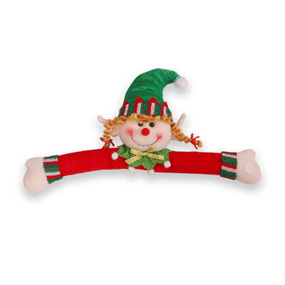 

Chritmas Curtain Buckle Christmas Decorations Creative Cartoon Couple Elf Window Layout Props Boy Girl Models