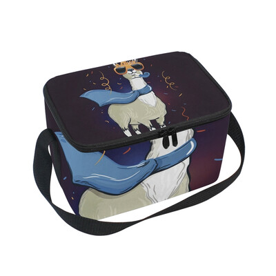 

ALAZA Lunch Box Insulated Lunch Bag Large Cooler Party Llama Tote Bag