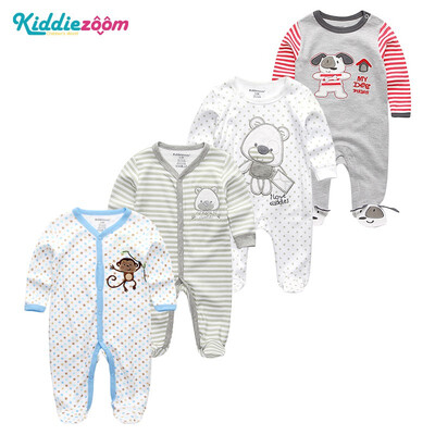 

Kiddiezoom 4PCS Newborn 0-12M Baby Boys Clothes 100Cotton Rompers Clothing Sets Babywear Bodysuits Baby Girls Clothes Outwear