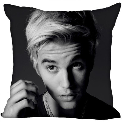 

Justin Bieber Pillow Cover Bedroom Home Office Decorative Pillowcase Square Zipper Pillow Cases Satin Fabric No Fade 35x35CM 35x35CM