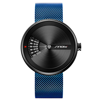 

SINOBI 9784 Simple Men Watch Stainless Steel Strap Quartz Movement Watch Waterproof Casual Clock Wristwatch for Male