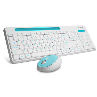 

Sades V5050 wireless mute keyboard&mouse set retro light chocolate button mouse&keyboard set office home notebook desktop computer white blue