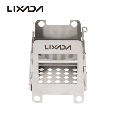 

Lixada Portable Stainless Steel Lightweight Folding Wood Stove Pocket Stove Outdoor Camping Cooking Picnic Backpacking Stove