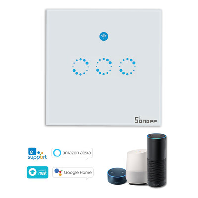 

eWeLink T1 1 Gang Smart WiFi Wall Light Switch RFAPPTouch Control Timer UK Panel Home Automation Support for Google HomeNest &